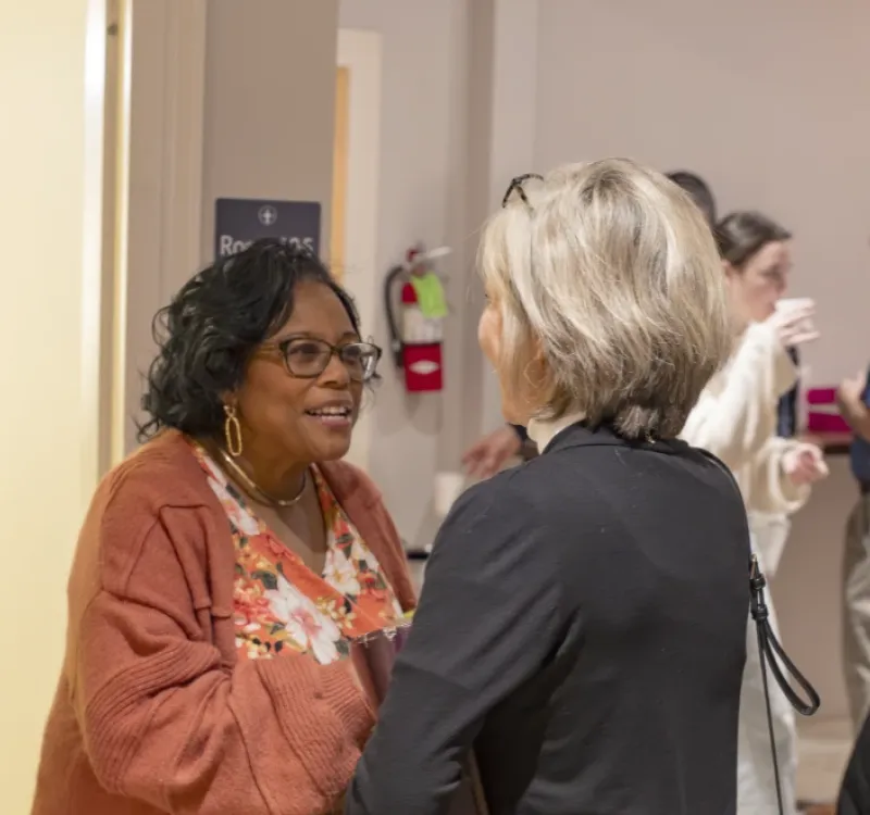 Friends talking and fellowship at Harvest Desoto.