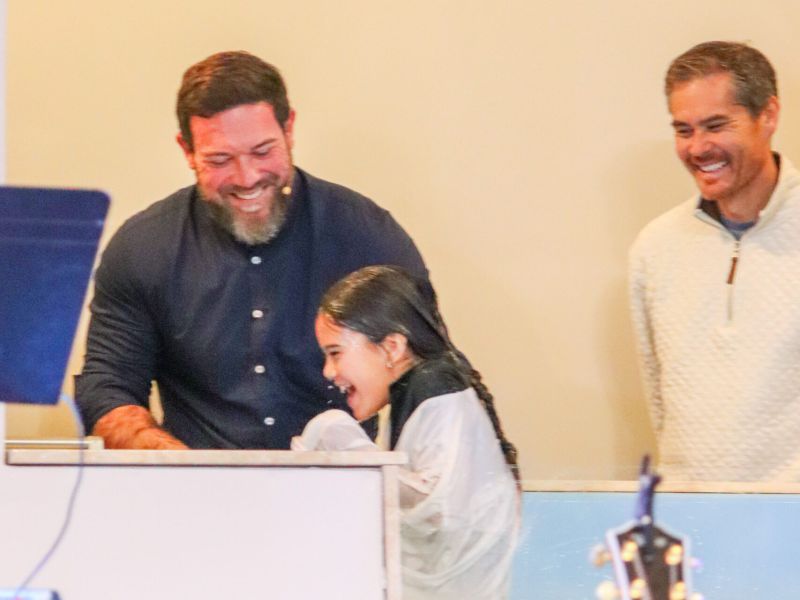 Pastor Matt speaking during the Worship service.